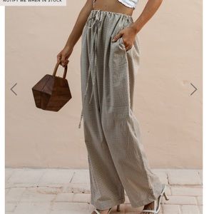 NWT POSSE Hansel pants in khaki gingham